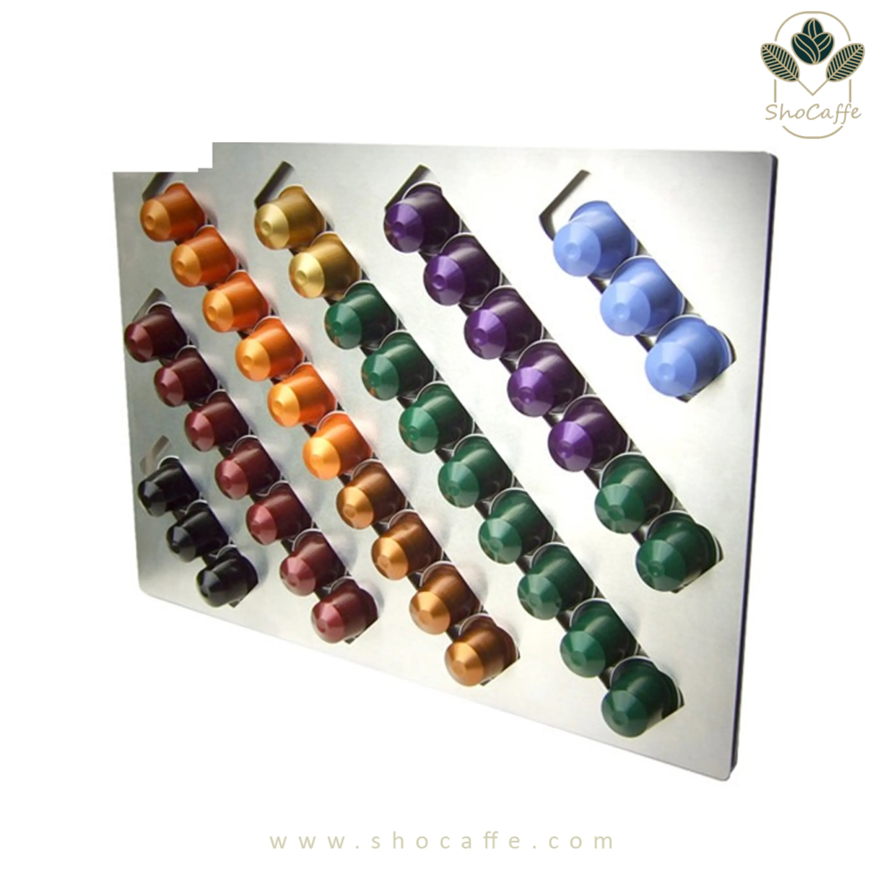 استند کپسول قهوه نسپرسو دیوارکوب-40عددی مدل HCRCA30W-برای ذخیزه و نمایش کپسول های اورجینال نسپرسو